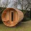 The new outdoor square cube - shaped sauna room in 2026 can accommodate 4 - 6 people. It is equipped with a large tempered glass window and is suitable for gardens and terraces.