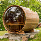 Luxury large - scale outdoor electric sauna with infrared treatment, featuring a modern design style. Made of far - infrared red cedar wood, free customization is available.