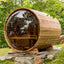 Luxury large - scale outdoor electric sauna with infrared treatment, featuring a modern design style. Made of far - infrared red cedar wood, free customization is available.
