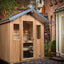 Custom - made pointed - roof redwood electric sauna. It is environmentally friendly and easy to operate, suitable for hotels and villas.