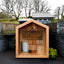 A luxurious and modern - designed outdoor traditional steam sauna, customized for large squares. It is made of solid wood, provides dry steam, and is suitable for 4 people to relax.