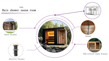 Full‑View Outdoor Infrared Multi‑Person Wooden Sauna