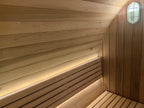 4 - 6 - person modern - designed outdoor sauna room, barrel - shaped traditional Finnish cedar solid - wood steam sauna room for home use