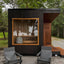 Modern wet - steam shower room. Outdoor red cedar sauna room with accessories and sauna stones. It can be used by 3 - 6 people.
