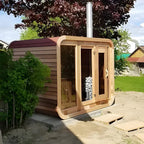 The factory can customize large - sized solid - wood pine cube - shaped outdoor steam saunas, including outdoor saunas and outdoor sauna huts.